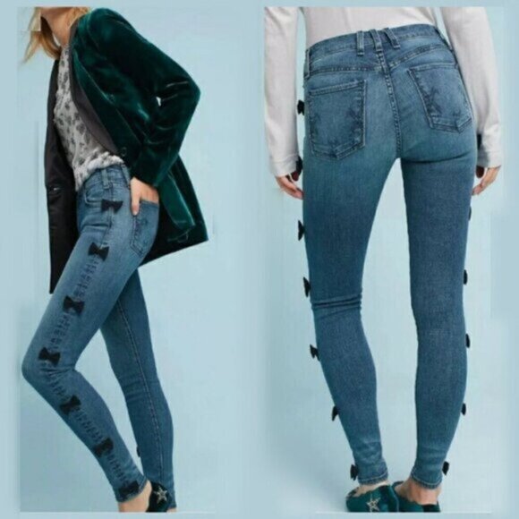 Mcguire Newton Bow Skinny Jeans Anthropologie size 27 - Picture 1 of 16